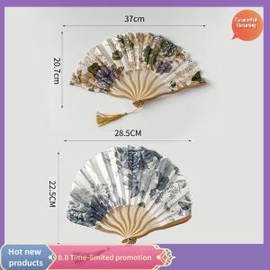 Graceful Chinese Japanese Style Silk Fan Folding Fan Wedding Fan Art Gifts Dance Hand Fan Vintage Bamboo Folding Hand Held Flower Fan