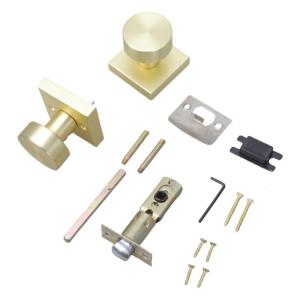 Portable Sturdy Zinc Alloy Gold Door Knobs with Satins Brass Finish Convenient Accessory for Contemporary Interiors