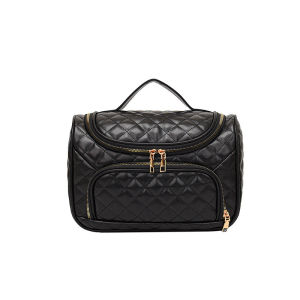 New trendy minimalist embroidered cosmetic bag with a large capacity perfect for carrying essentials and designed to enhance your look. Solid color suitable for storing toiletries and available for drop shipping
