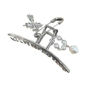 2000s Metallic Hair Clip With Crossed and Coold Pin Design For Various Hairstyle Party Daily Use Anime Fashion Accessories