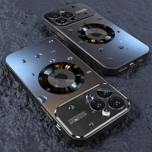 2026 New Titanium Metallic Matte Case For iPhone 17 Air 16 15 14 13 12 11 Pro Max Plus For Magsafe Lens Camera Protection Cover