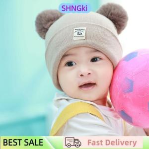 SHNGki Winter Children Warm Baby Knitted Hats With Pom Pom Kids Knit Beanie Hats Solid Color Infant Hat For Boys Girls