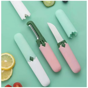 Pisau Peeler Pengupas Buah 2 in 1 Pisau Travelling Multifungsi Pengupas Sayur Portable Serbaguna