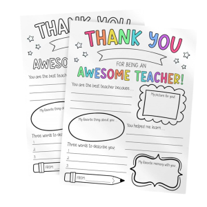 User Friendly Teacher Appreciation Week Coloring Cards With Custom Messages Student Crafted Gift For Educators All Grade Level