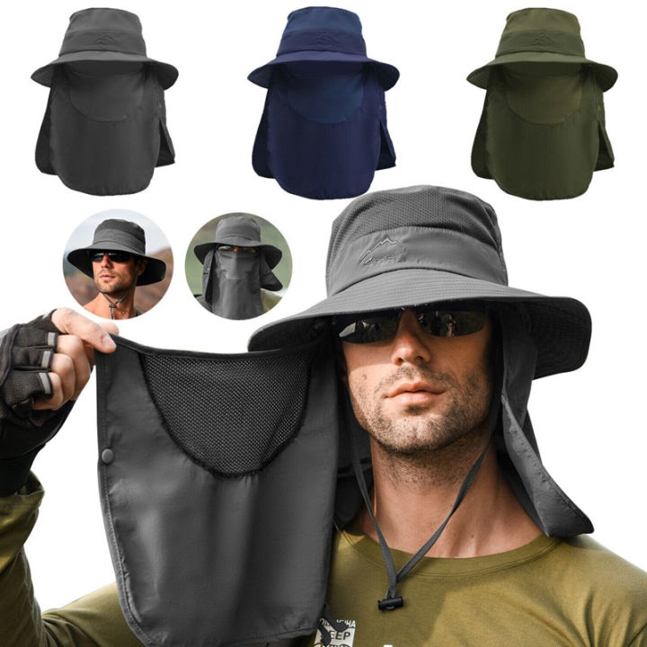 Unisex Wide Brim Sun Hat With Neck Flap – UPF Protection For Hiking, Fishing & Casual Wear