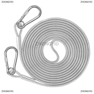 [COD] ZHONGYI0 3-10m hai đầu con chó Tie ra cáp Dây Xích raction dây kim loại khóa dây thép chống gỉ đào tạo cổ áo chó ngoài trời dây đeo