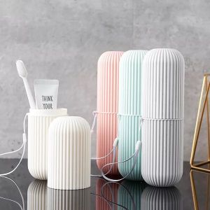 [Mua 10 tặng 1] Hộp Đựng Bàn Chải Kem Đánh Răng Du Lịch Ống Đựng Đồ Đa Năng Tiện Dụng Hộp Đựng Bàn Chải Kẻ Sọc