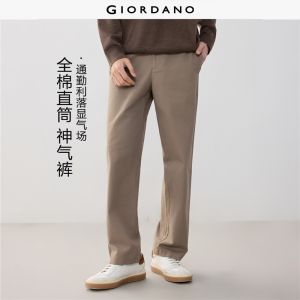 Giordano Beau Monde Men Mid rise straight pants Free Shipping 13116005