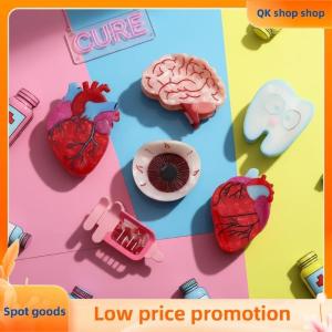 ✨QK shop✨ 1Pcs Cartoon Back Of The Head Ponytail Half Tie Hair High-end Shark Clip Color Blocking Pill Heart Series Grab Clip