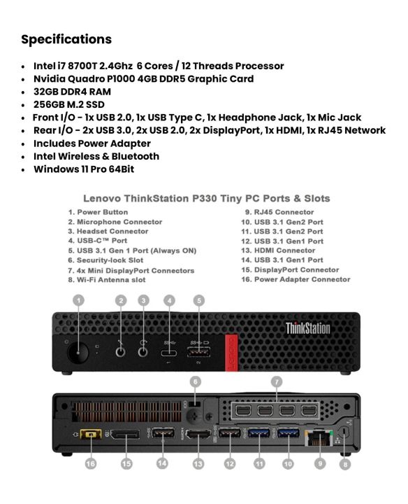 Lenovo ThinkStation P330 i7/P1000/WiFi 【公式通販】