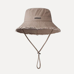 Sunscreen Female Sun Hyuna Same Style Summer Washing Big Brim Bucket Hat Vacation Fur Edge Sling