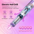 Nail Drill Electric File: 40000RPM Professional E File Kit E File Machine Filer for Shaping, Buffing, Removing Acrylic Gel Nails, Manicure Pedicure Kit with 12Pcs Nail Bits, Home Salon Use. 