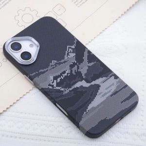 River Relief Magnetic Case Shell for iPhone 16 17 Pro Max Carbon Color Hard PC Magnets Phone Cover Camera Lens Protector Coque