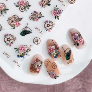 MYCOLOR Leaf Self Adhesive English Letters Maple Leaves Clock Nail Art Decorations Camellia Nail Stickers Flowers Nail Stickers Rose Nail Decals