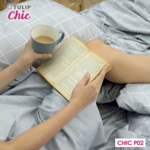 TULIP ชุดเครื่องนอน ผ้าปูที่นอน ผ้านวม รุ่น TULIP CHIC พิมพ์ลาย CHIC P02 สัมผัสนุ่ม สบายสไตล์มินิมอล