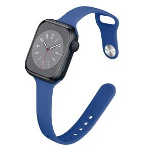 Slim Strap for Apple Watch Ultra 2 49mm 42mm 38mm 44mm 40mm iWatch Series SE/SE2/6/5/4 Sport Band Women Skinny Silicone Strap 45mm 41mm for Apple Watch Series 12 11 10 9 8 7