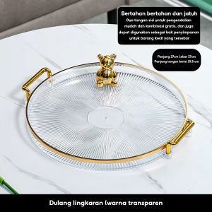 Nampan Luxury/Nordic Luxury Tray/Tray Transparan/Dekorasi Nampan Tray Mewah/Nampan Mewah Gold