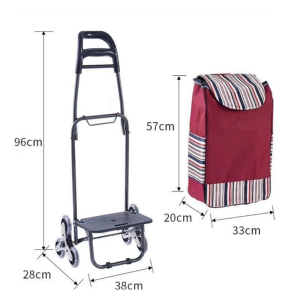 Folding shopping cart shopping bag with wheels Small cart folding Oxford fabric shopping basket trailer