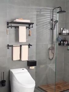 Bathroom Organizer Rack Towel Rack Corner Shelf Tissue Holder Bathroom Soap Rack Shampoo Holder