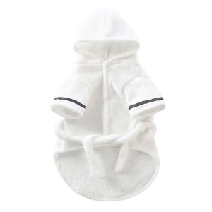 IFFINE Quick-drying Dog Bathrobe Absorbent Soft Puppy Robe Cute Nightwear Pet Bath Towels for Small Large Dog