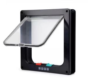 Way Locking Pet Door Frame Lockable Dog and Gate Cat Flap Door Cat Flap Door Kitten Dog Pet Lock