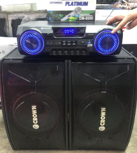 (Speaker and Amplifier Bundle) Crown BFA-116 speaker system with BT/FM/USB 3600watts PMPO free platinum wired mic