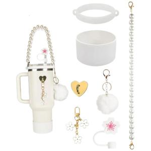 Silicone Water Bottle Boot with Handle Cup Pendants Water Bottle Sleeve Bottle Accessory Silicone Straw Cover for Cups