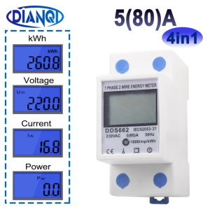 COD Kirim Cepat DIANQI Meteran Listrik Digital Din Rail kWh Meter Single Phase 220V DDS844