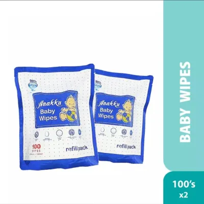 Anakku Baby Wipes Refill Pack 100s x 2