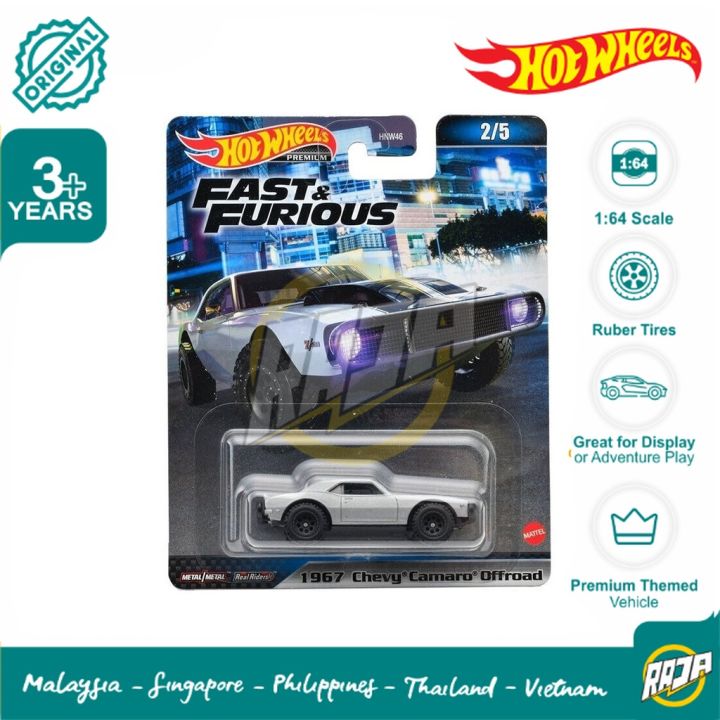 Hot Wheels Premium Fast E Furious 1967 Chevy Camaro Offroad Cinza