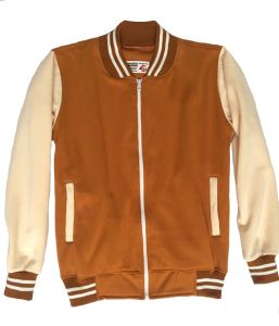 Jaket Casual Bomber Big Size Pria Dan Wanita Basic Kain Fleece Lengan Panjang 2 Warna Mustard Kombinasi Krem Tersedia Ukuran S - XXXL