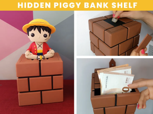 Super Mario Hidden Block Shelf | Secret Storage Wall Decor & Coin Vault | Gamer Room Horizon Series