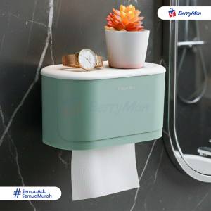 Kotak Tempat Tissue Toilet Wadah Tisu Kamar Mandi Gantung Tempel Dinding Aesthetic