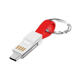 MGHL0131 Gantungan Kabel USB Tipe C Mikro USB 2A 3 in 1 Gantungan Kunci Mini Magnetik Charger