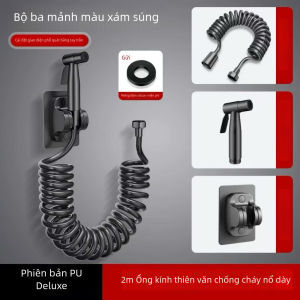 Vòi xịt vệ sinh inox 304 đầu phun tăng áp bộ làm sạch lắp đặt không cần khoan đầu xịt vòi nhà vệ sinh Vòi xit vệ sinh cao cấp (xịt tăng áp+ dây 2 m + giá đỡ cố định)