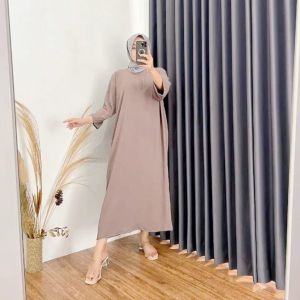 BEST SELLER DASTER GAMIS POLOS CRINGKEL AIRFLOW POLOS WANITA LENGAN 3/4 ATAU 7/8 BUSUI SAKU BISA COD