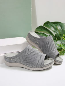 2025 Wedge Heel Casual Round Toe Composite Slip-On Sandals WomenS Spring Comfortable Shoes