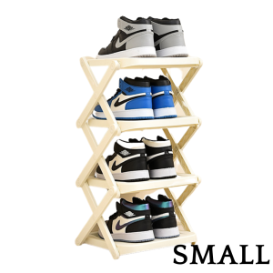 Foldable 4 Layer Shoe Rack Space Saving Multi-Layer Easy Access Shoe Storage Sandals Heels Slippers Shelf Organizer