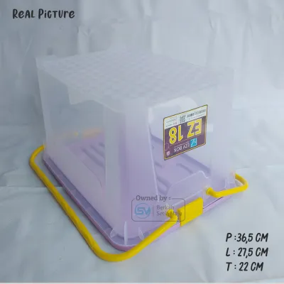 Container Box handle ez kb 30 Liter Kotak Serbaguna Penyimpanan Kuat dan Kokoh Plastik Hitam 30 38 31 27 25 21 18 15 12 10 L BSM