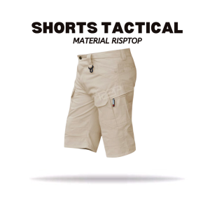 RAT Celana Pendek Cargo Tactical Bahan Premium Tebal Warna Beige