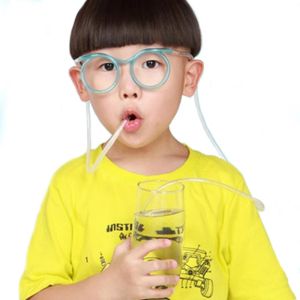 Polocat Flexible Funny Glasses Straw Flexible Drinking Tube Christmas Birthday Party Accessories Kids Plastic Straws Xmas Gift