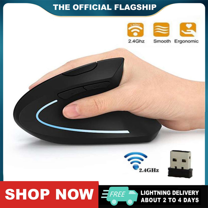 2.4G Wireless Vertical Ergonomic Optical Mouse Adjustable DPI High