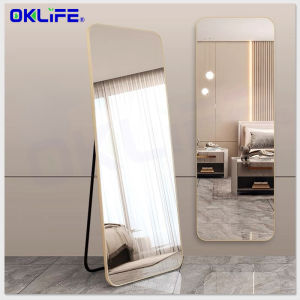 [OKLIFE. ]Wall Mounted Floor Mirror Dressing Mirror Wall Fitting Mirror Full-Length Mirror  Household Stereo Mirror
