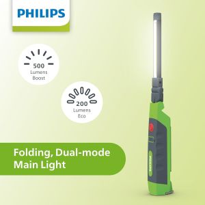 Philips LED Work Light Slim | Xperion 3000 Rechargeable Slim and Foldable Up to 500 Lumens