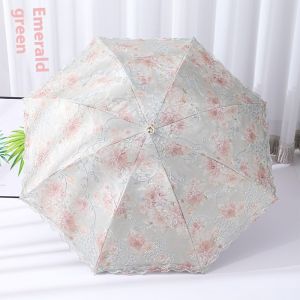 KAI si ke Ô Bảo vệ UV đen với thêu cho mặt trời và mưa