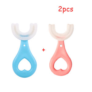 2pcs 360 Degrees U shaped toothbrush children Toddler Baby 2-6-12 Years Old Childrens Soft U-shaped Brushing