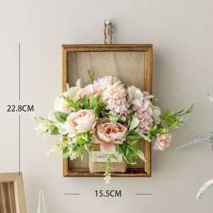Wall Hanging Flower Frame Nordic Artificial Floral Wall Decor Living Room Bedroom Cafe Home