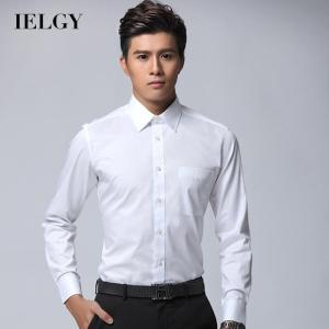 IELGY Áo Sơ Mi Trắng Nam Áo Sơ Mi Dáng Ôm Dài Tay Trang Phục Công Sở Trang Phục Công Sở Trang Trọng Không Sắt Áo Phỏng Vấn Màu Trắng Tinh Khiết