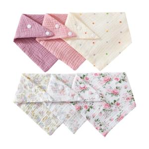 6 cái mềm BIB trẻ sơ sinh chảy nước dãi Tạp dề bé trẻ sơ sinh khăn trẻ em thoáng khí điều chỉnh được Yếm ăn trẻ em trẻ mới biết đi yếm bông