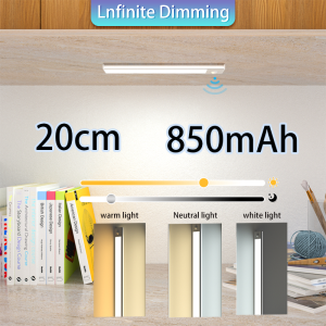 LANGYUE No Punch LED Wireless Sensor Cabinet Light USB Rechargeable 3 Colors Stepless Dimming Wardrobe Wine Cabinet Kitchen Bedroom Ambient Night Light